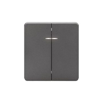 Выключатель ROUND 2 кл с подсветкой 10А с/у титан KRANZ