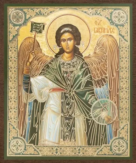 Икона "Архангел Гавриил", вид 2, 10х12 на МДФ-6