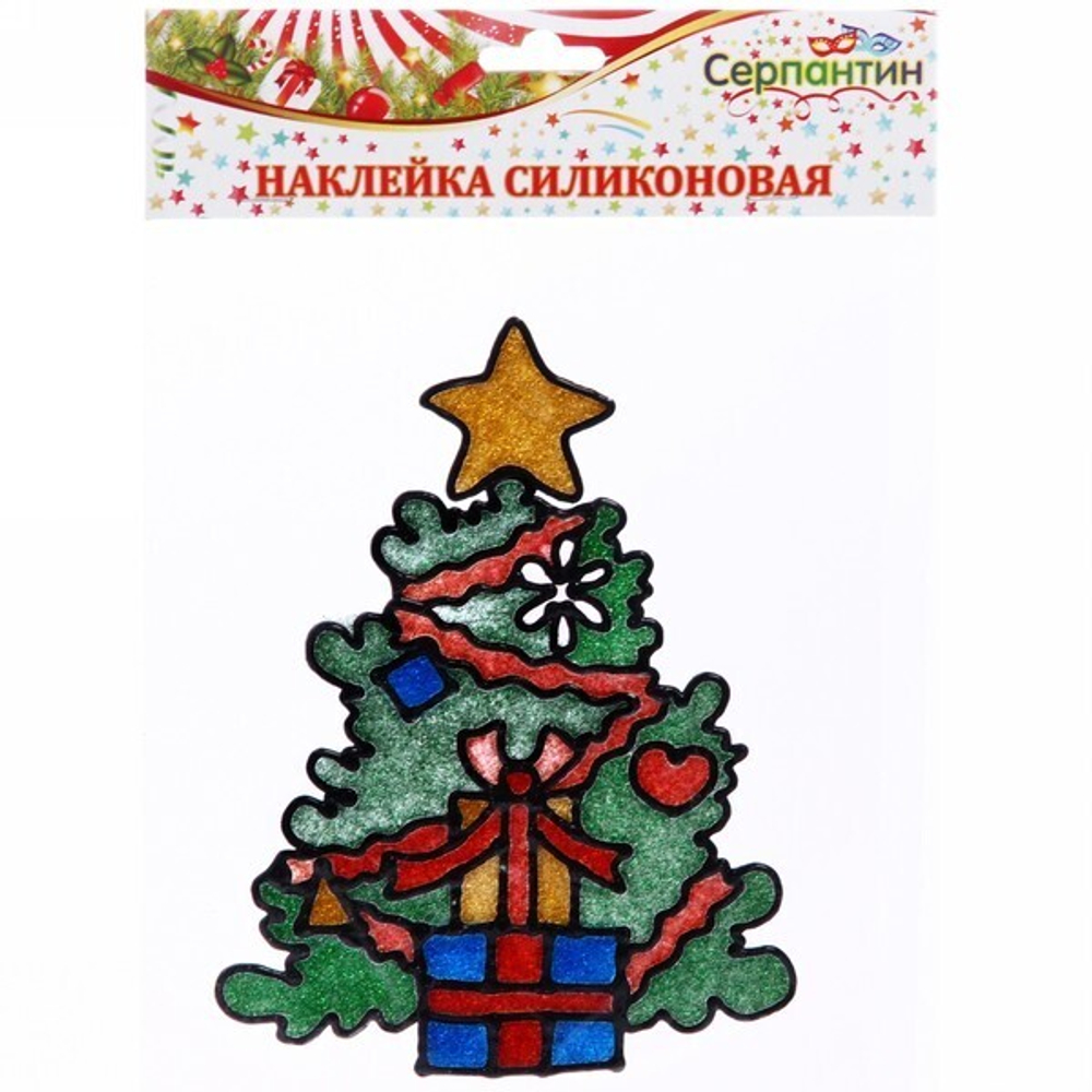 Наклейка на стекло 19*23,5 см,»Волшебная елочка»