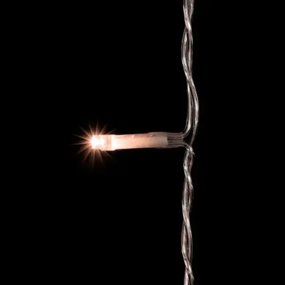 Светодиодный занавес 2*2 м., 400 экстра теплых белых LED ламп, облегченный, прозрачный провод ПВХ, LTC (PCL400NOT-10-2EWW)