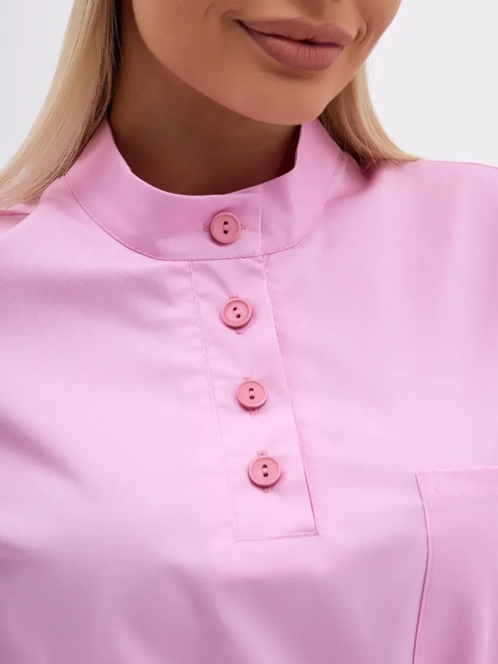 медицинская рубашка блузка для медиков розовая
