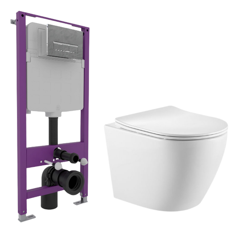 Комплект Set Triton Verso TR-VO-1832 (Унитаз + инсталляция + кнопка хром)