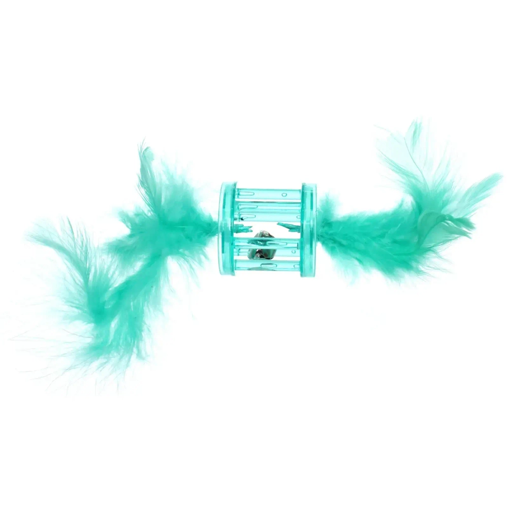 Игрушка для кошек с бубенчиком в наборе 2шт «ИГРУЛИК», с перышками, цвет мятный, 4см