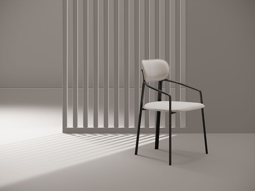 Стул Ror, Round, велюр, черный/бежевый