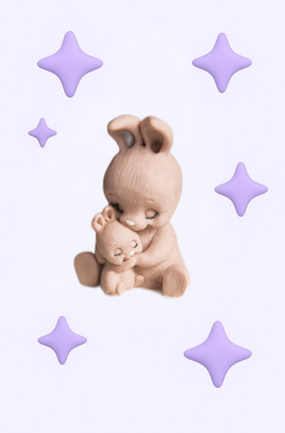 Шоколадная фигурка Зайка Лилу с мамой, 5*6*8 см