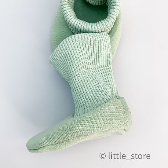 Пинетки "Simple" из футера с начесом, Фисташка