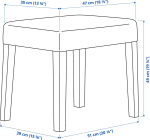 Пуф - IKEA SAKARIAS/ЗАКАРИАС ИКЕА, 39х49х51 см, чёрный