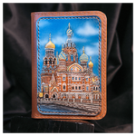 Кожаная обложка на паспорт «Городские мотивы»