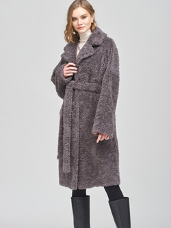 Шуба женская Чебурашка Тедди, графитовая, SilverFox