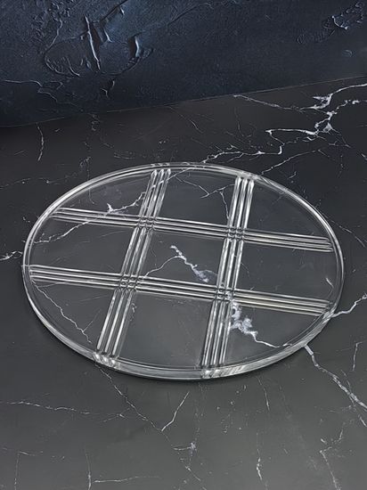 Блюдо стеклянное круглое с крышкой 30 см.