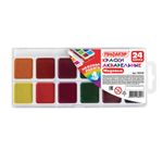 Краски акварельные ПИФАГОР "МЕДОВАЯ РАДУГА", 24 цвета, медовые, без кисти, пластик, 190358