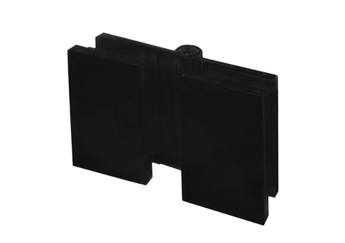 Душевая петля гармошка стекло-стекло в стиле лофт, черная матовая