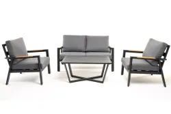 "Орхидея" лаунж-зона 4-местная из алюминия, цвет темно-серый