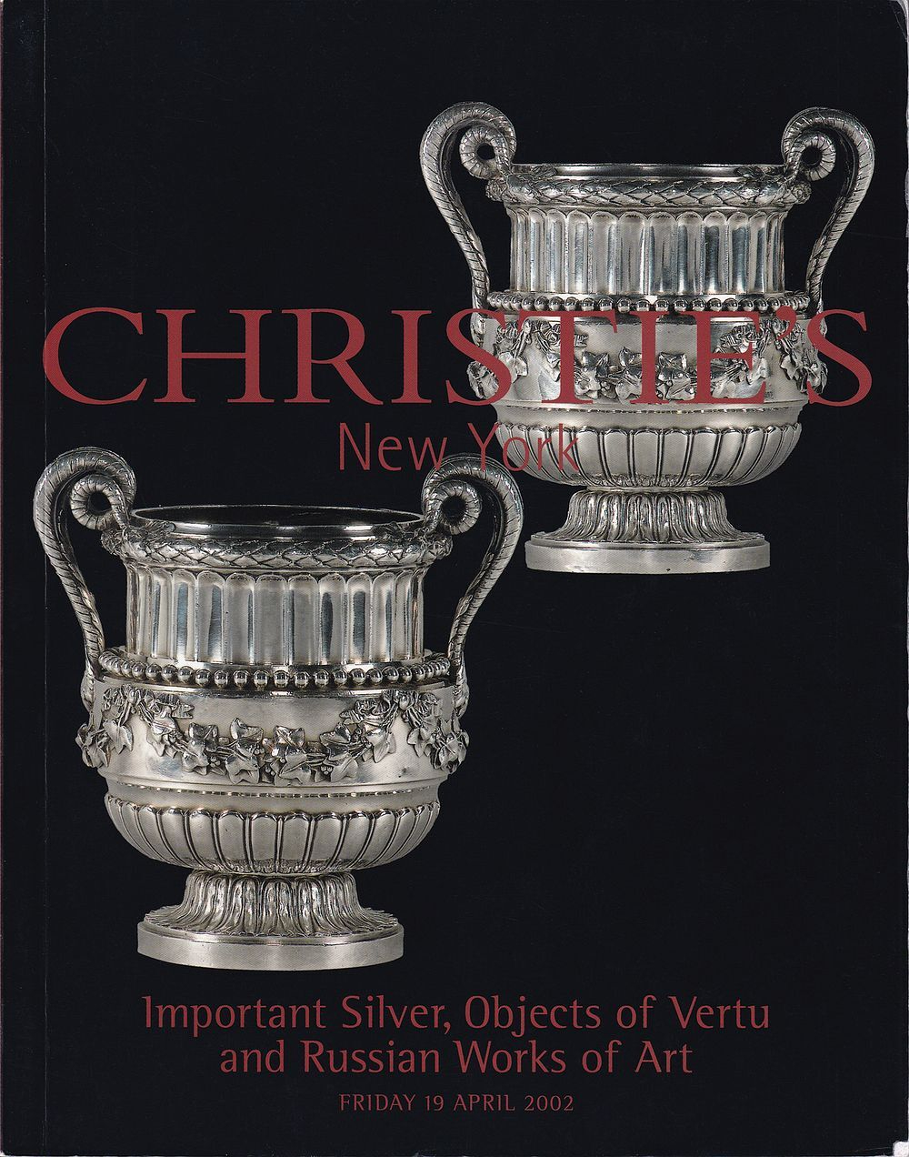 Каталог аукциона Christie's, Нью-Йорк, Шедевры изделий из серебра, предметы роскоши и русское декоративно-прикладное искусство от 19 апреля 2002 года