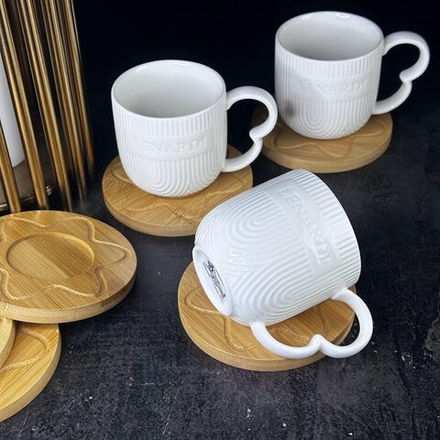 Lenardi 140-054 Чайный набор 12пр.225 мл BAMBOO в под.уп.(х8)Фарфор