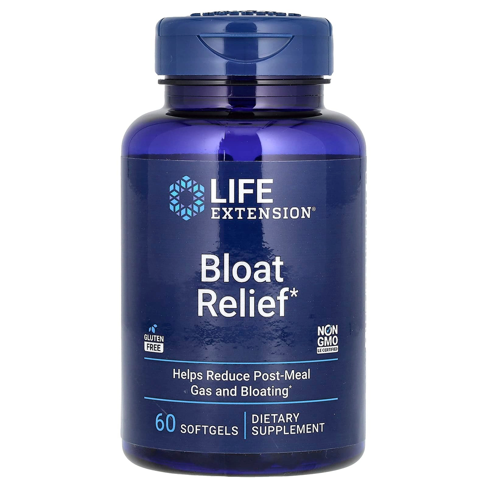 Life Extension, Средство от вздутия живота, 60 мягких таблеток