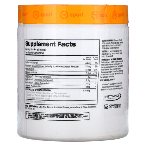 Top Secret Nutrition, Sport, BCAA Re-Igniter с астаксантином Astapure, вишня и маргарита, 281 г (9,91 унции)