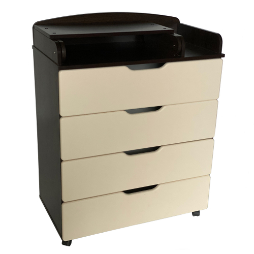 Комод ULYANA 8 (COMFORT) 800/4 МДФ (4 ящика, 80см/венге-слон.кость)