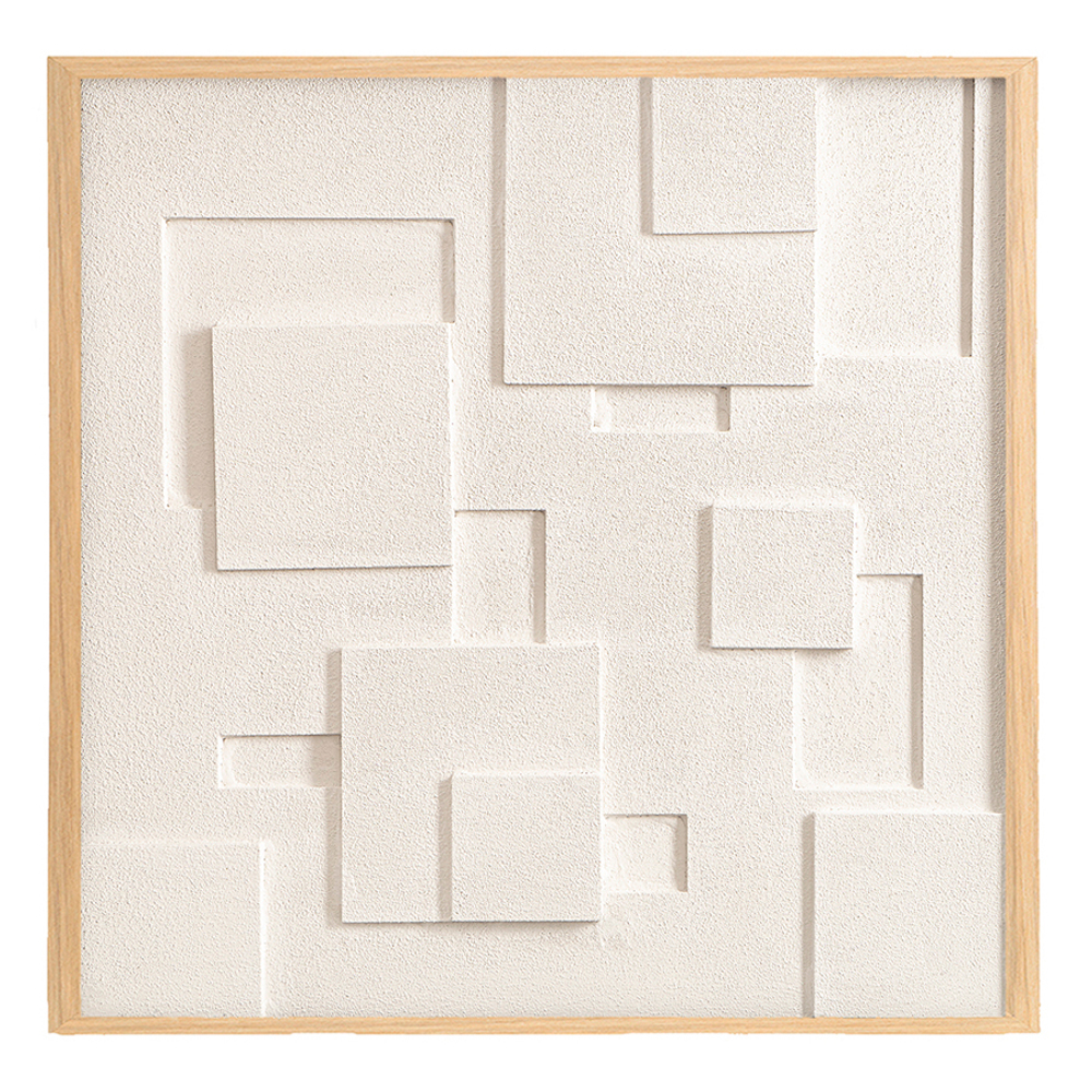 Панно декоративное с эффектом 3d minimalism, с бежевой рамой, 60х60 см
