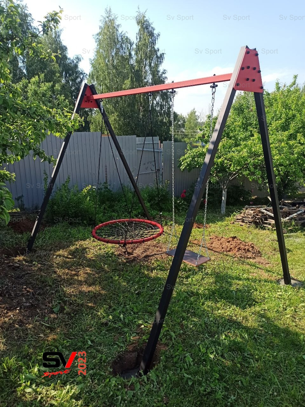 Монтаж уличных качелей Sv Sport