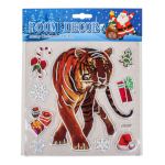 Наклейка новогодняя 18*22 см, 6 видов микс, пакет