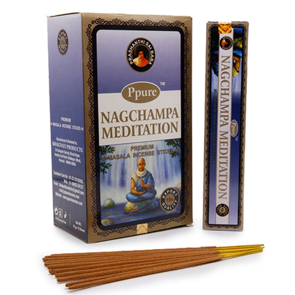 Ppure Nag Champa Meditation Благовоние-масала Медитация, 15 г