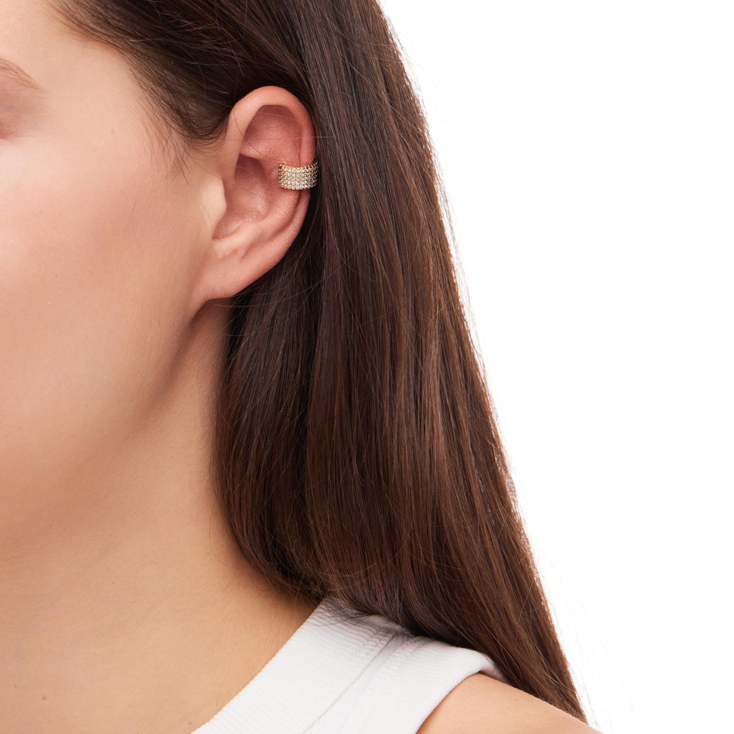 Кафф Wide Crystal Cuff - Gold