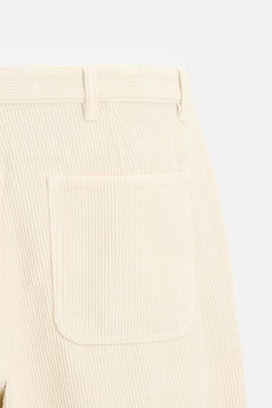 ZARA ВЕЛЬВЕТОВЫЕ БРЮКИ CARROT FIT, ЭКРЮ