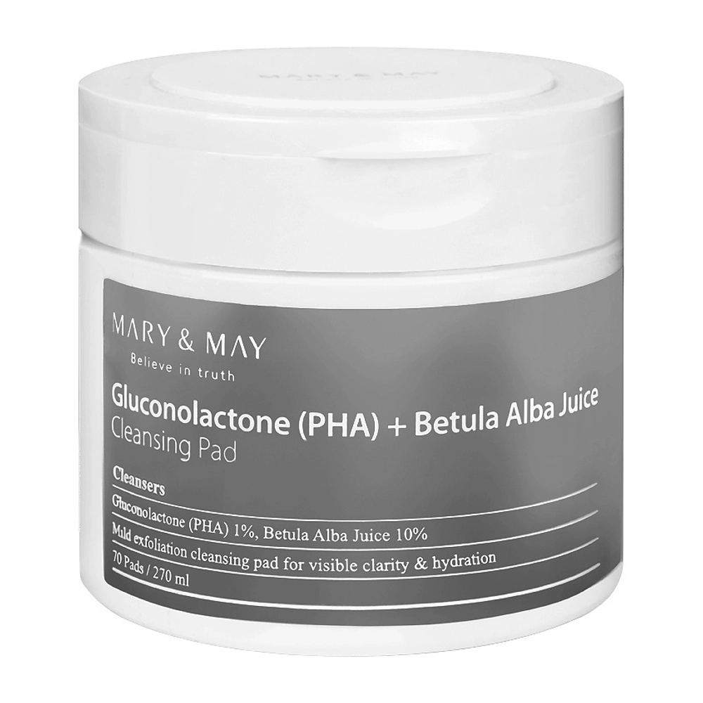 Пэды очищающие Mary & May Gluconolactone Betula Alba Juice Cleansing Pad 70 шт