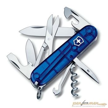 Нож перочинный Victorinox Climber 91мм 14 функций прозрачный синий (1.3703.T2)