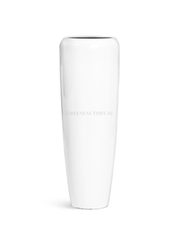 Кашпо TREEZ Effectory - серия Gloss - Высокий конус Design - Белый глянцевый лак