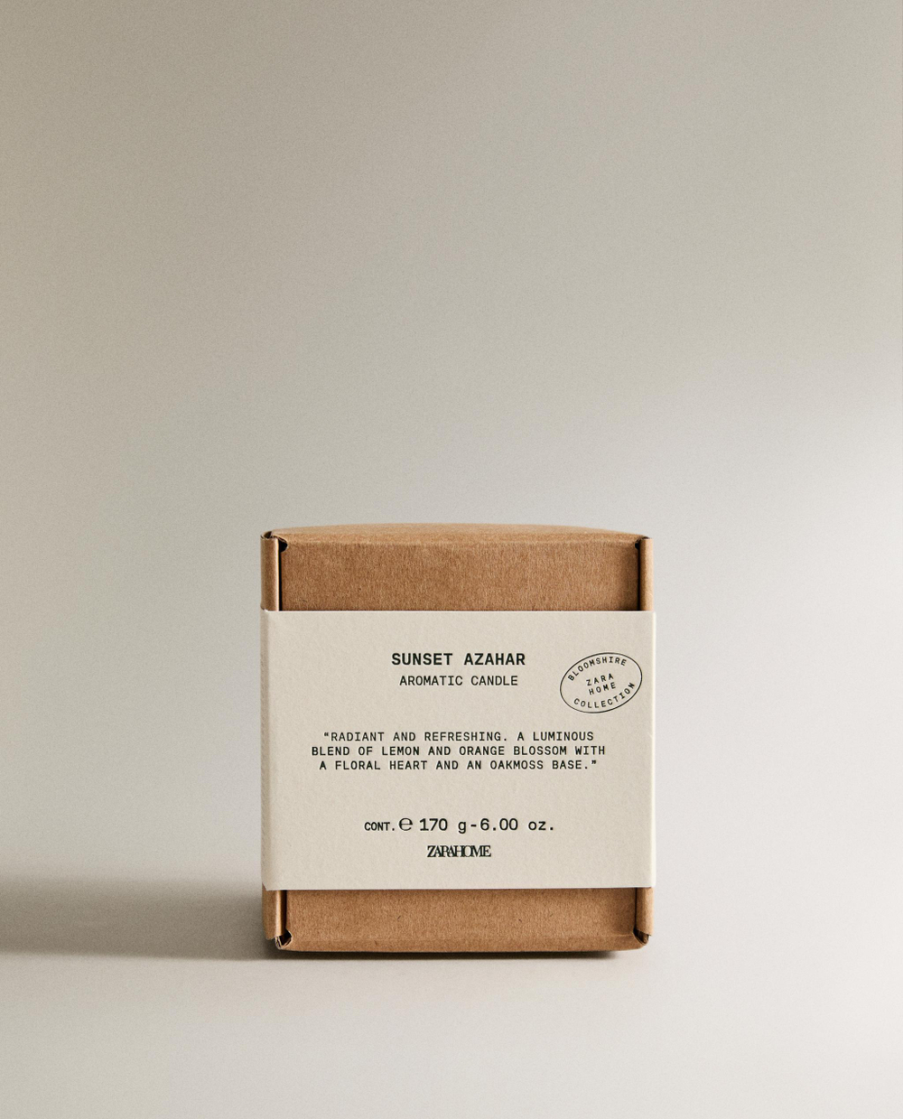 Zara Home Свеча ароматическая Sunset Azahar 170 г, растительный воск, аромат цветочный, Розовый