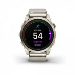 Garmin epix Pro (Gen 2) Sapphire Edition 42 мм, золотистый корпус с нейлоновым ремешком сливочного цвета