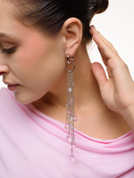 Моносерьга "Chandelier Pink" Silver