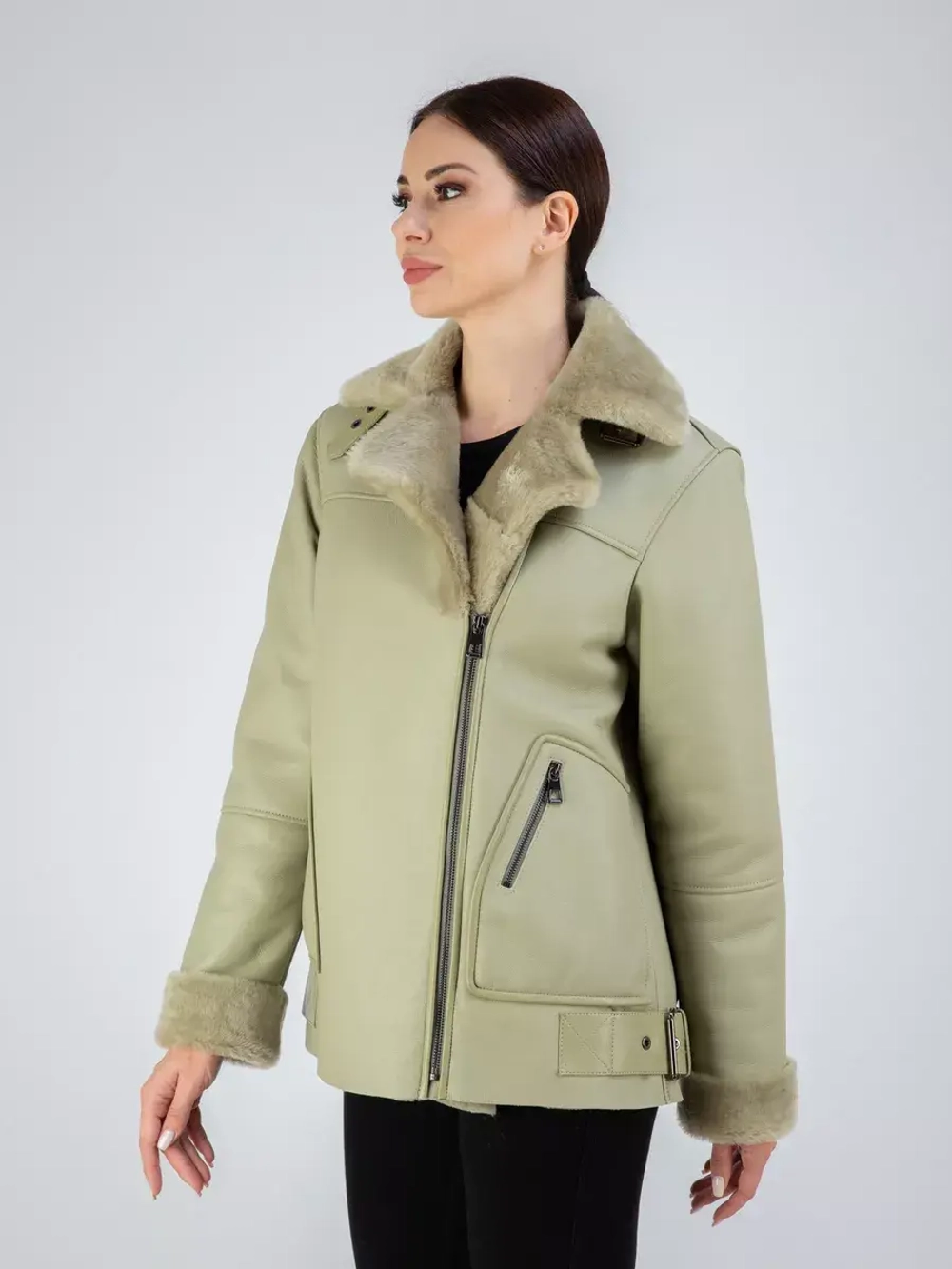 Дубленка авиатор натуральная зимняя