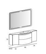 Мебель для ванной Cezares VAGUE 138 Grigio Talpa Opaco