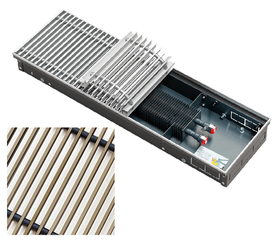 Конвектор внутрипольный Techno KVZ 150 х 85 х 1000 (решётка роликовая, бронза)