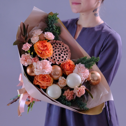 Купить Зимний букет с лотосом #325