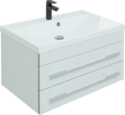 Тумба под раковину Aquanet Верона 75 белый (подвесная 2 ящика)