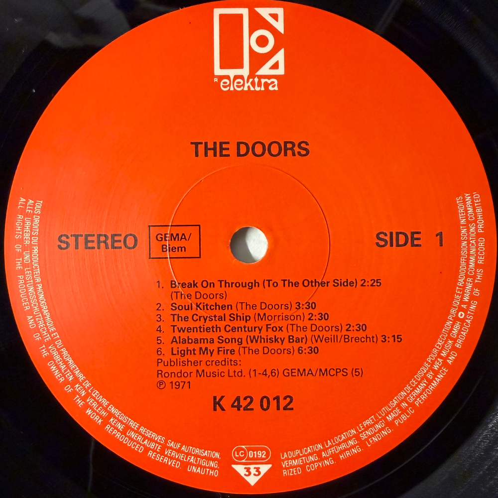 The Doors - The Doors (Германия 1985г.)
