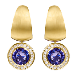 Серьги с Танзанитом и Бриллиантами, Эмаль, E0178-30/3