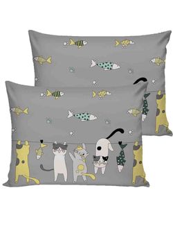 Наволочка комплект 2шт поплин Сказка "Рыболовы" 50x70 см