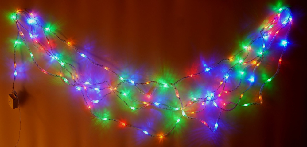 Гирлянда светодиодная Шелковый путь 100шт LED,10м,многоцветная,конроллер