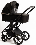Детская коляска Peppy Tecla 3 в 1 с автокреслом First black Shadow Black Chrome Edition (Черный)