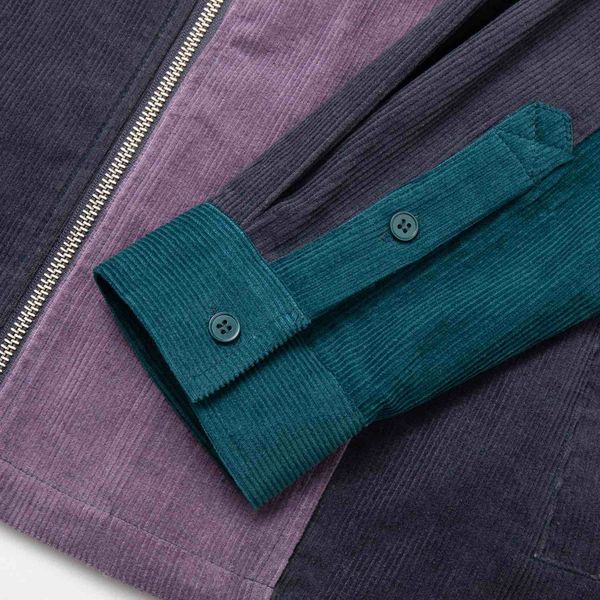 Рубашка Velvet Color block Zip Графитовая/Изумрудная/Пурпурная - фото 9