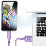 Кабель Defender F207, USB 2.0 (AM) - Apple Lightning (M), 2.4А, фиолетовый, 1метр