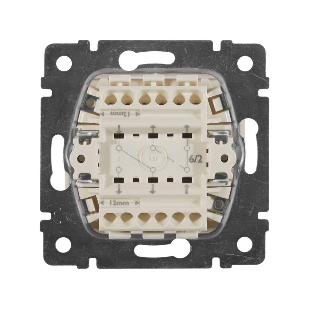 77 4308 Выключатель 2 клавишный проходной10 шт слоновая кость