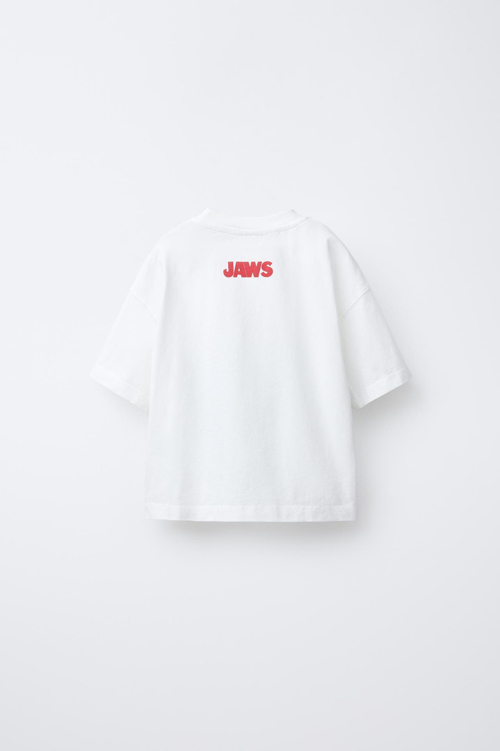 ZARA ФУТБОЛКА С ПРИНТОМ JAWS © 50TH ANNIVERSARY, БЕЛЫЙ