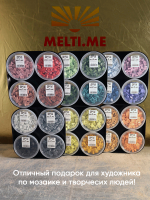 Палитра MELTI 24 цвета, колотая смальта 10х10 мм, 3,6 кг
