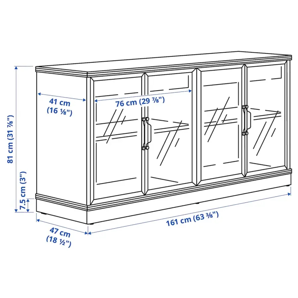 Тумба под телевизор - IKEA LANESUND, 81x47x322см, коричневый/светло-коричневый, ЛАНЕСУНД ИКЕА